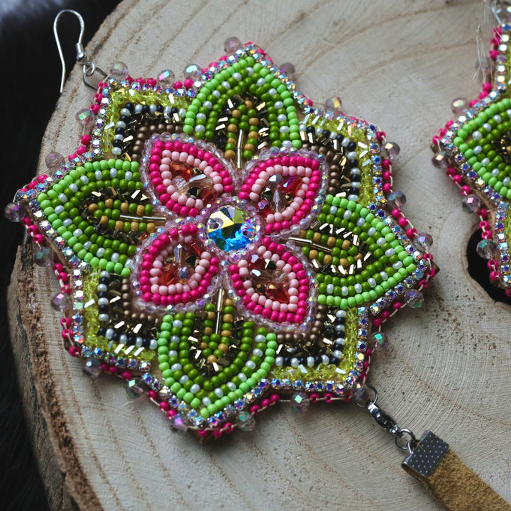 Ironstar Co. Crystal Bloom Premium Convertible Beaded Earrings