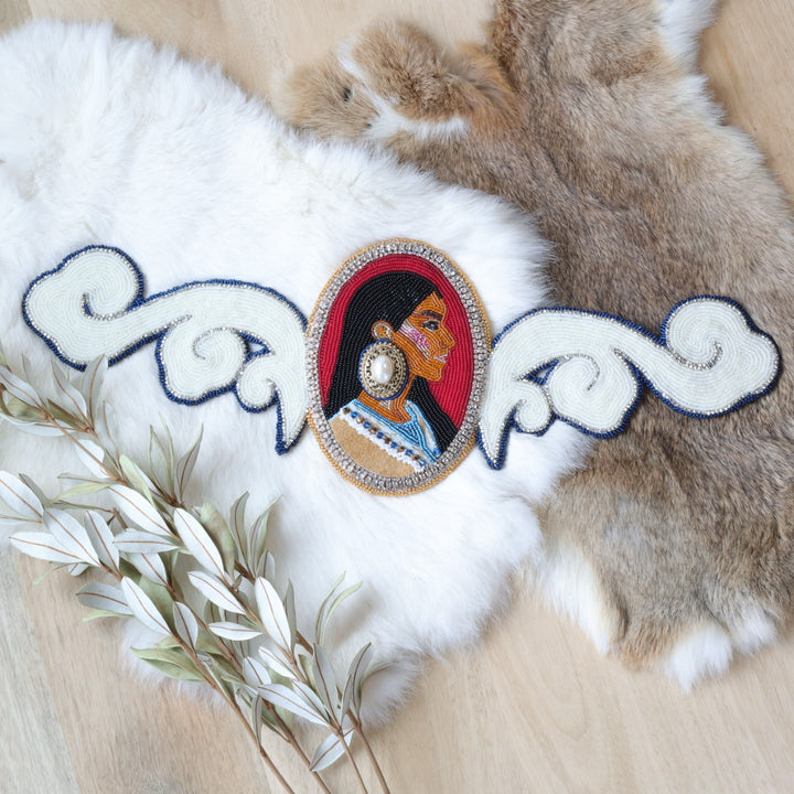 Mercedes G. Indigenous Beaded Cameo Wall Hanging
