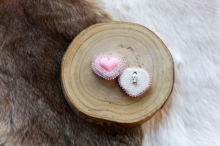 Nikki P. Pink Heart Clip-on Earrings