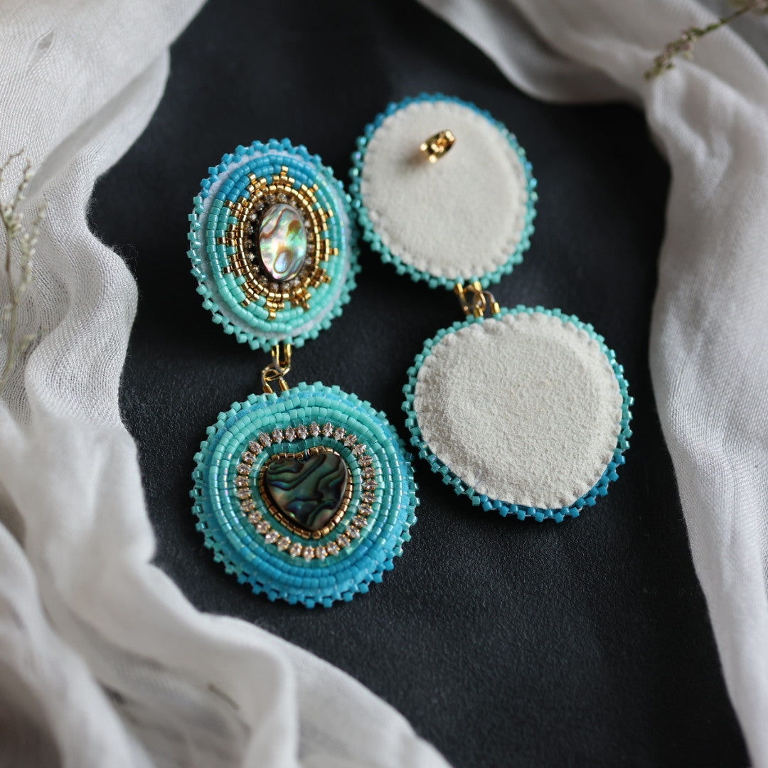 Beth Rose Designs Abalone Tiered Beaded Earrings