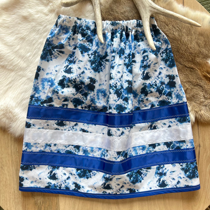 Vi's CREE-ations Blue & White Toddler Ribbon Skirt
