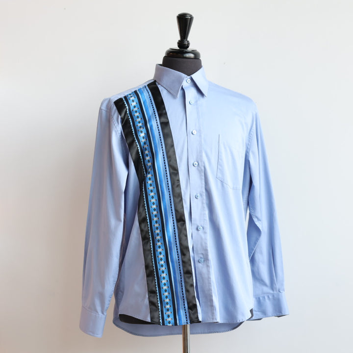 Phoenyx Designs Blue Southwest Geometric Ribbon Shirt