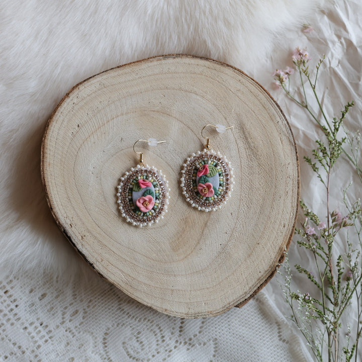 Prairie Moon Vintage Inspired Clay Beaded Earrings
