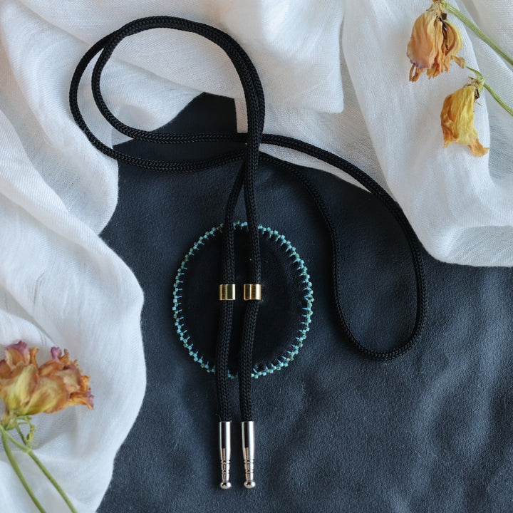 Beth Rose Designs Turquoise & Antler Beaded Bolo Tie