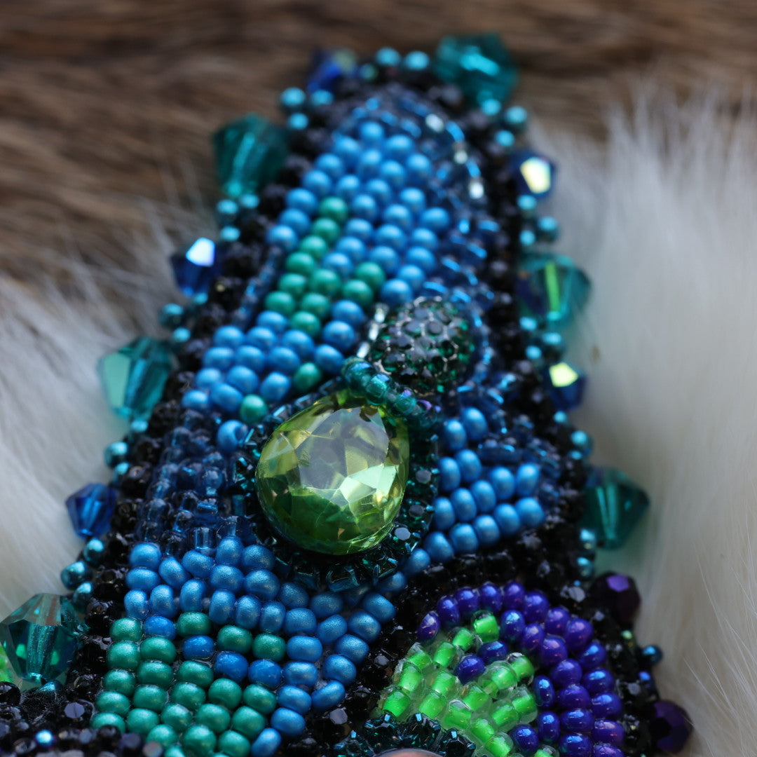 Pieces of Work by Mercedes Moth Beaded Purse Charm