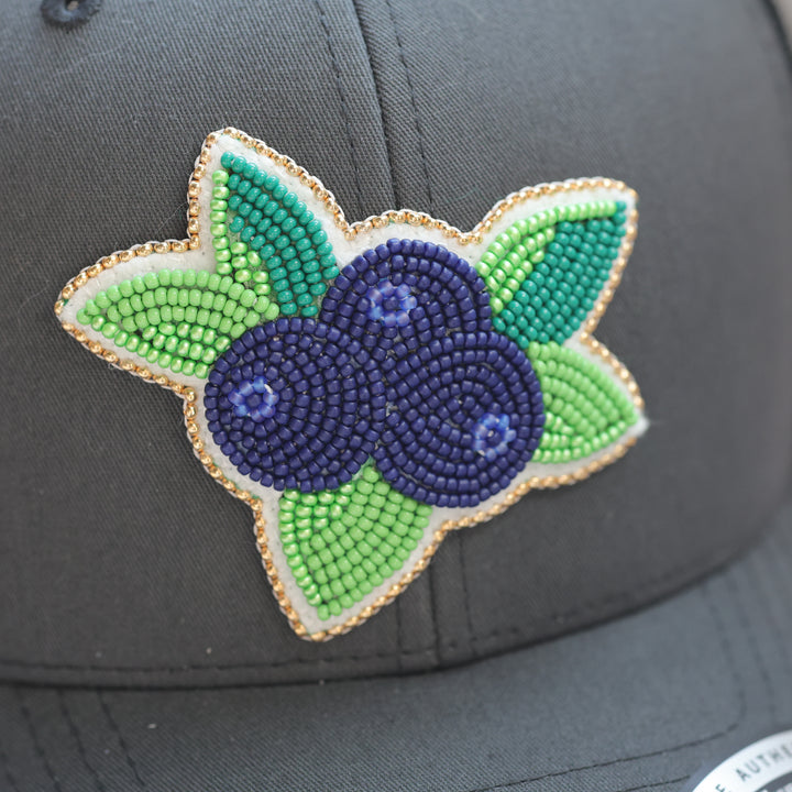 Feline Fancy Eh Beaded Blueberries Snapback Hat