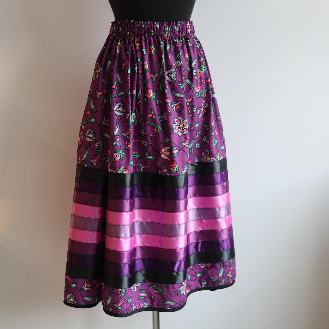 Phoenyx Designs Purple Floral Ribbon Skirt