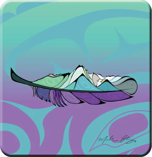 Oscardo Healing Feather Cork-Back Coaster
