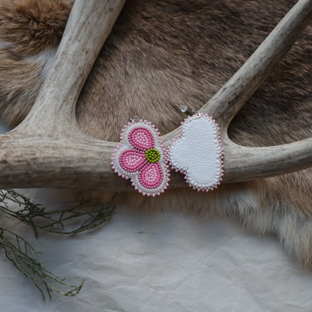 Keegan W. Beaded Small Half Floral Earrings