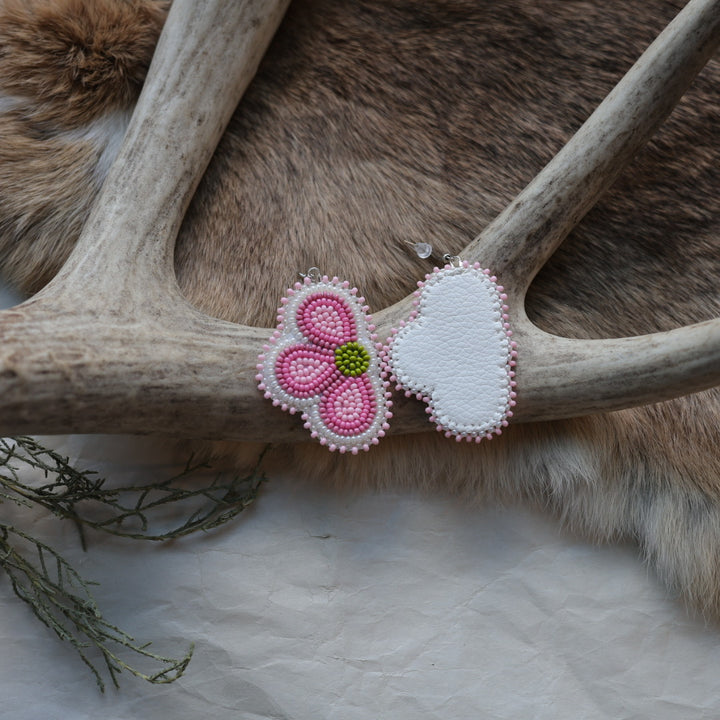 Keegan W. Beaded Small Half Floral Earrings