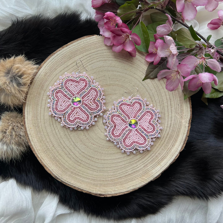 Ironstar Co. 4 Petal Floral Convertible Beaded Earrings