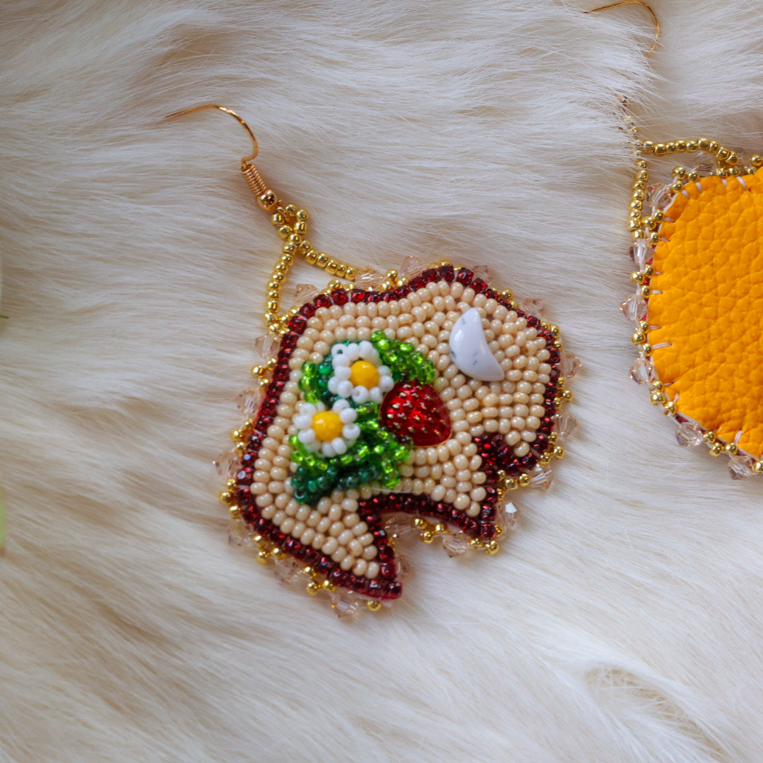 Mercedes G. Strawberry Bison Drop Earrings