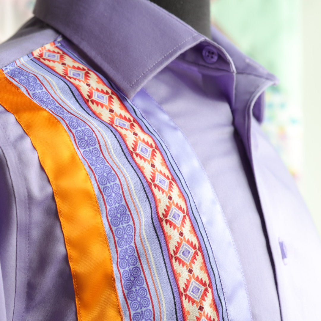 Phoenyx Designs Purple Geometric Ribbon Shirt
