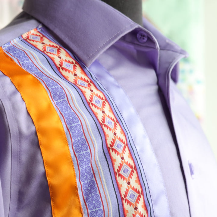 Phoenyx Designs Purple Geometric Ribbon Shirt