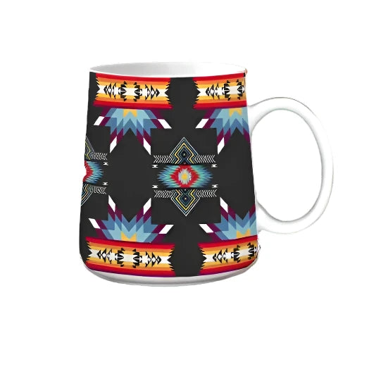 Keya Black Star 4 Piece Mug Set