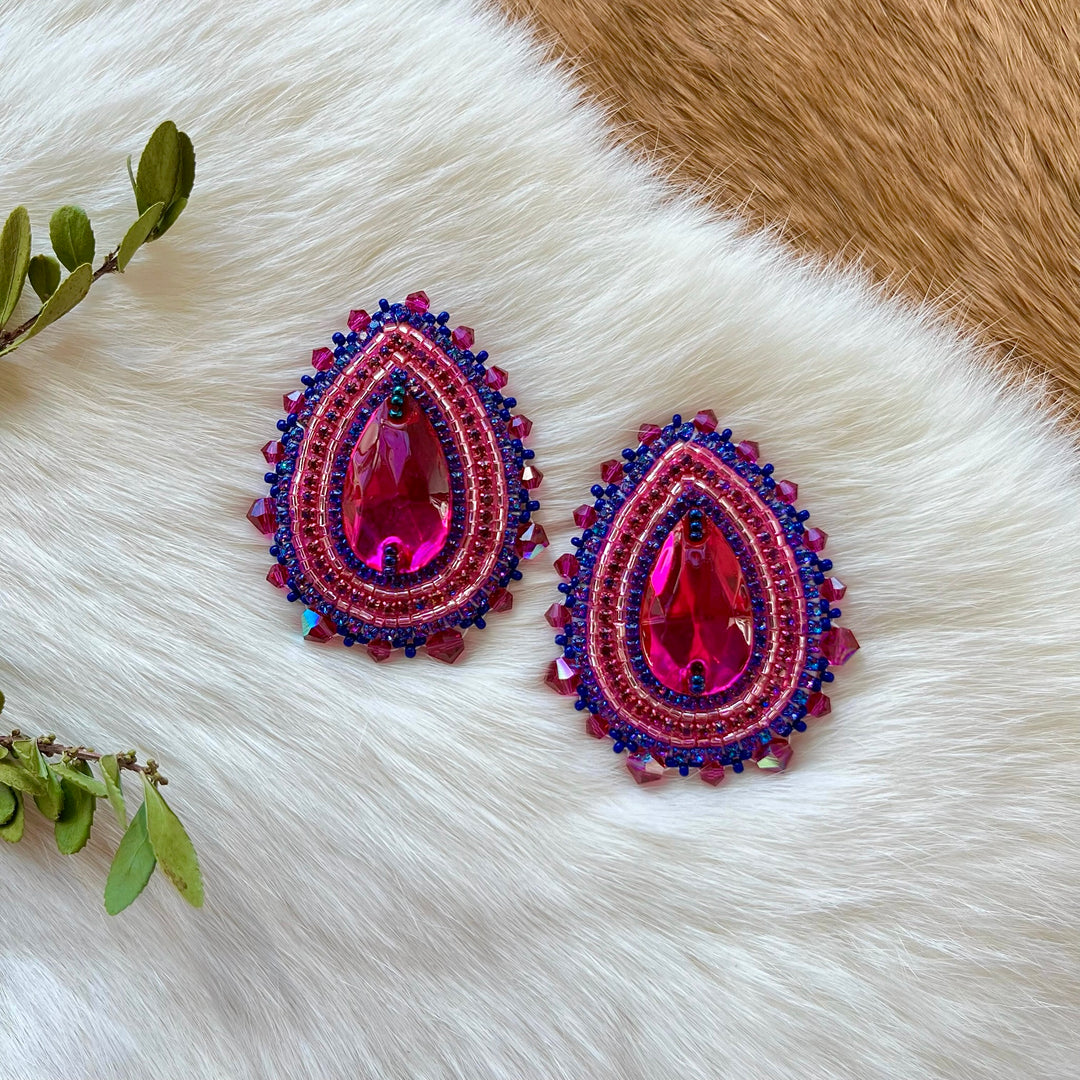 Mercedes G. Teardrop Gem Earrings
