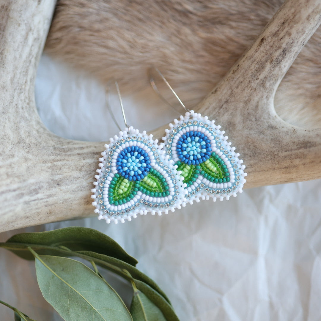 Keegan W. Beaded Saskatoon Berry Earrings