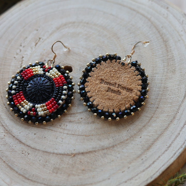 Boreal Forest Beads Beaded Round Earrings
