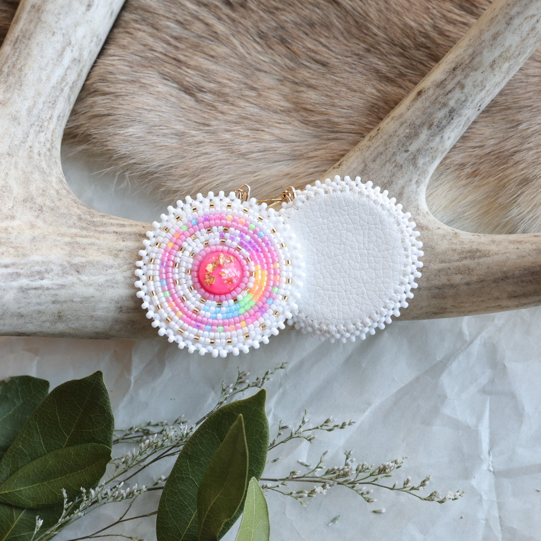 Keegan W. Bright Round Beaded Earrings