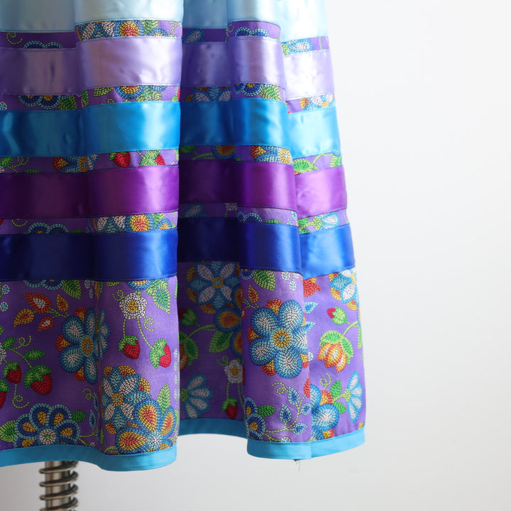 Phoenyx Designs Purple Beaded Floral Ribbon Skirt