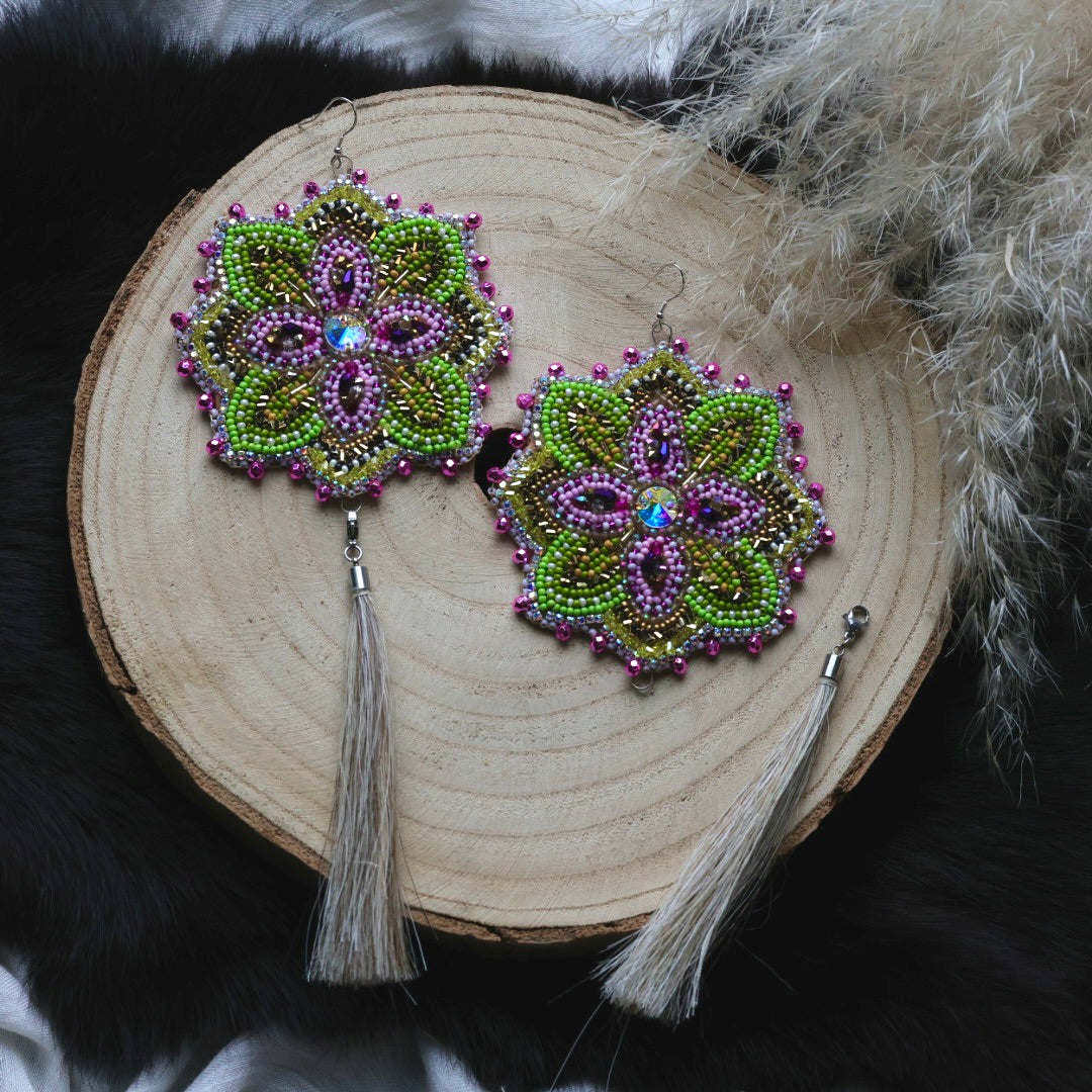 Ironstar Co. Crystal Bloom Premium Convertible Beaded Earrings