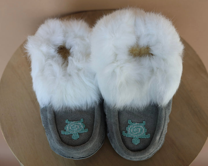 Ironstar Co. Grey Moccasins With Turtle Detail