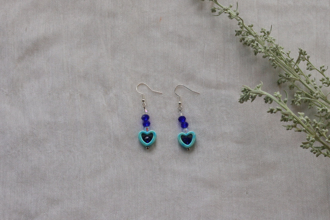 Helen H. Simple Heart Charm Earrings