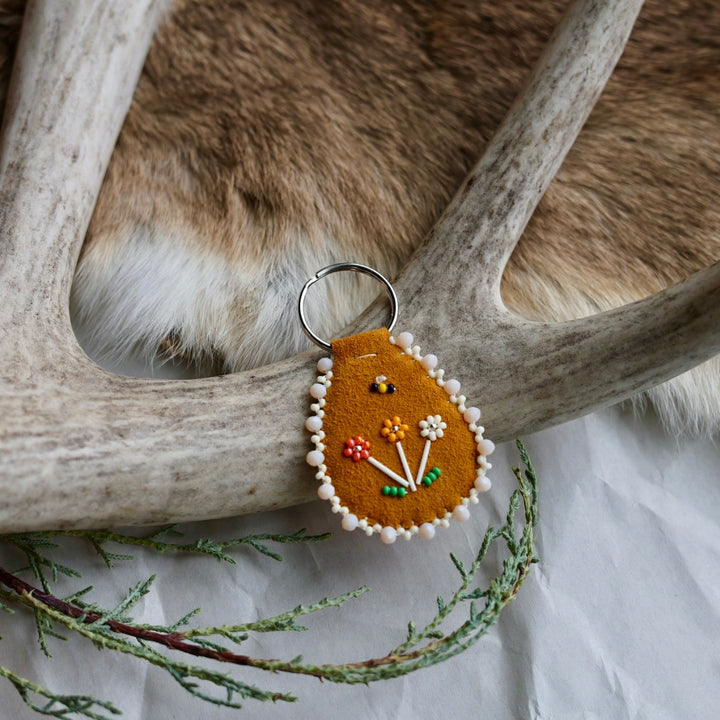 Keegan W. Quill Floral Hide Keychain