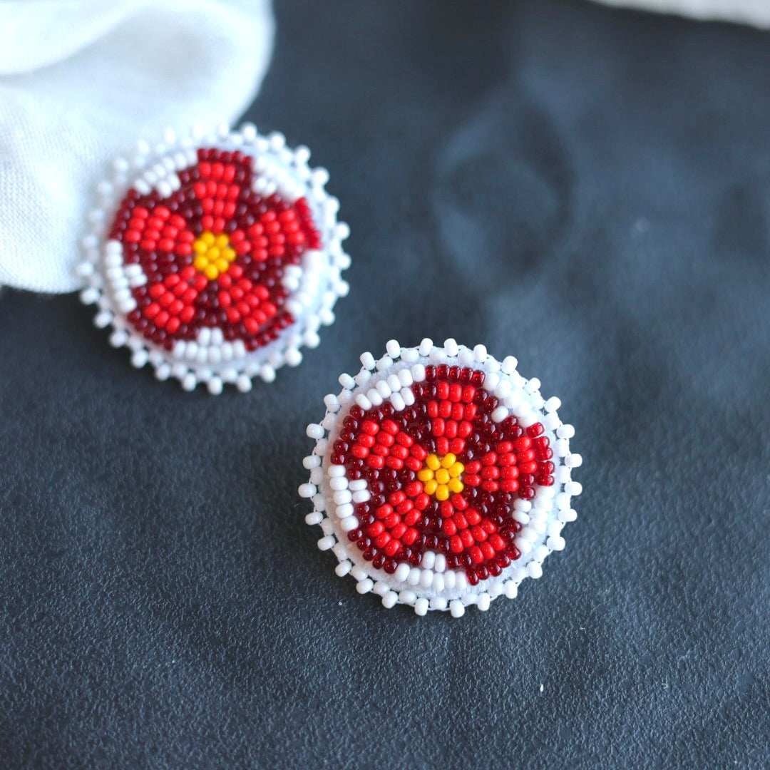 Beth Rose Designs Floral Beaded Stud Earrings