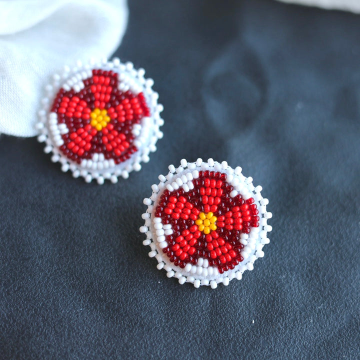 Beth Rose Designs Floral Beaded Stud Earrings