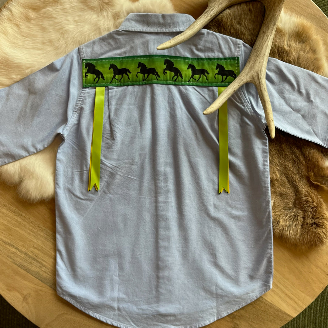 Vi's CREE-ations Horses Boy's 7/8 Ribbon Shirt