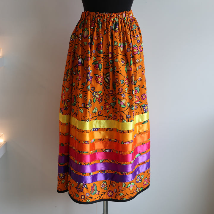 Phoenyx Designs Orange Floral Ribbon Skirt
