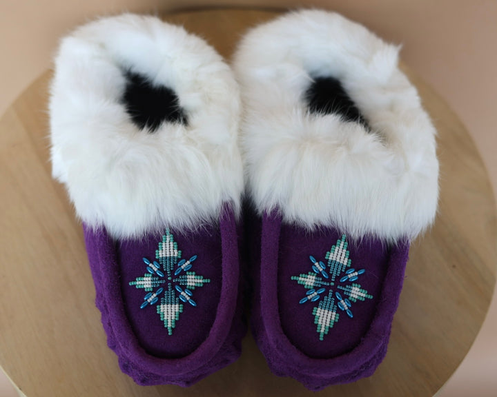 Ironstar Co. Purple Moccasins With Diamond Detail