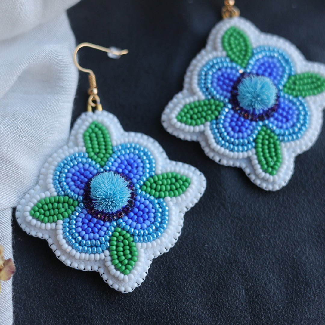 Beth Rose Designs Jade Collection Blue Floral Earrings