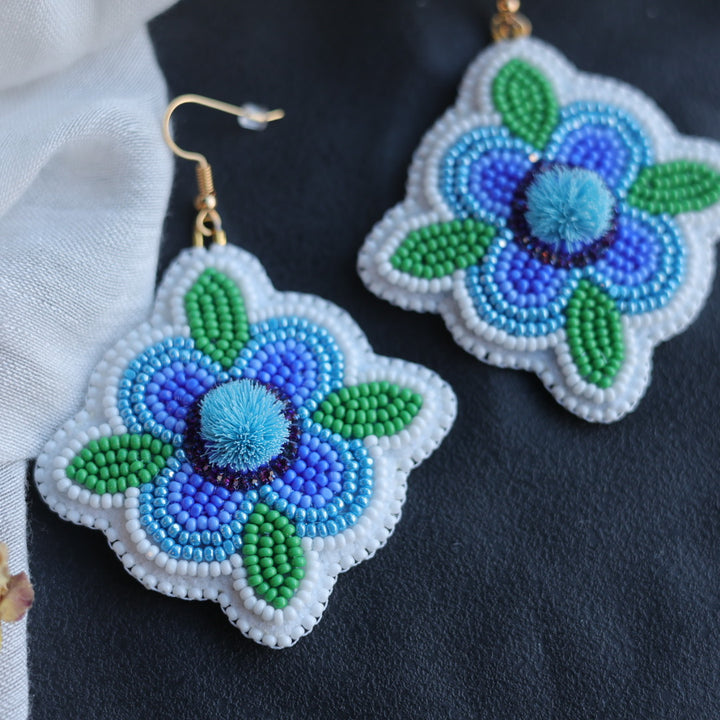 Beth Rose Designs Jade Collection Blue Floral Earrings