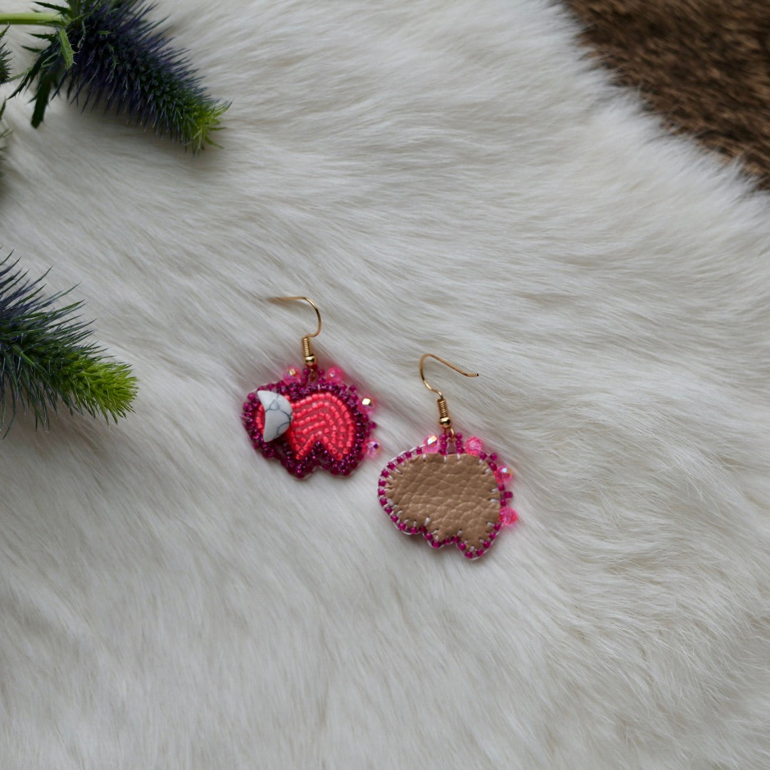 Mercedes G. Mini Bison Beaded Earrings