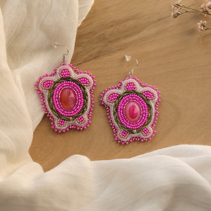 Nikki P. Braided Sweetgrass Turtle Earrings