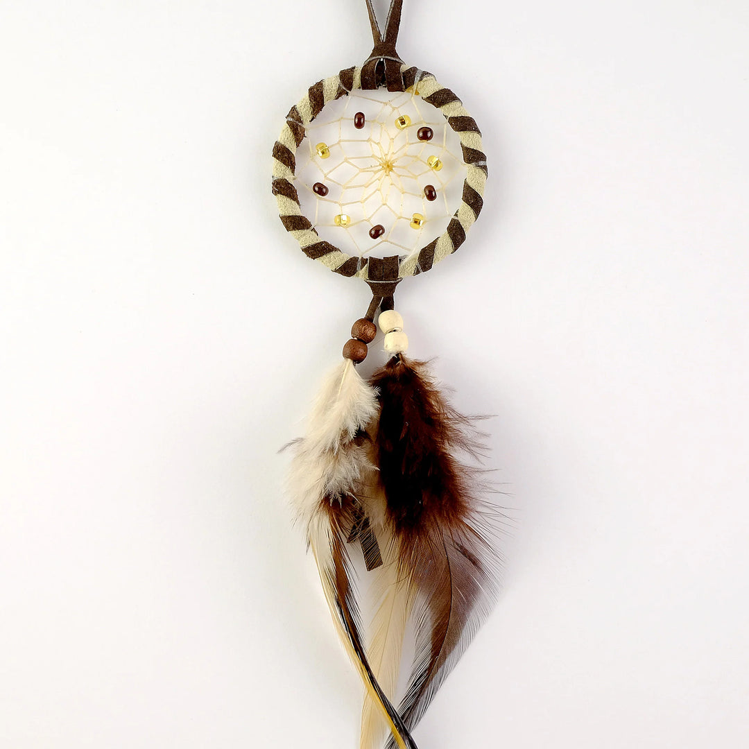 Monague 2" Double-wrapped Brown/Tan Dream Catcher
