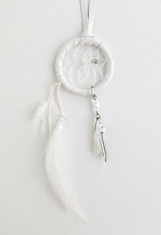 Monague 1.5" White Magical Dreamcatcher with Quartz Crystal