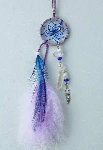 Monague 1" Lavender Dreamcatcher with Quartz Crystal