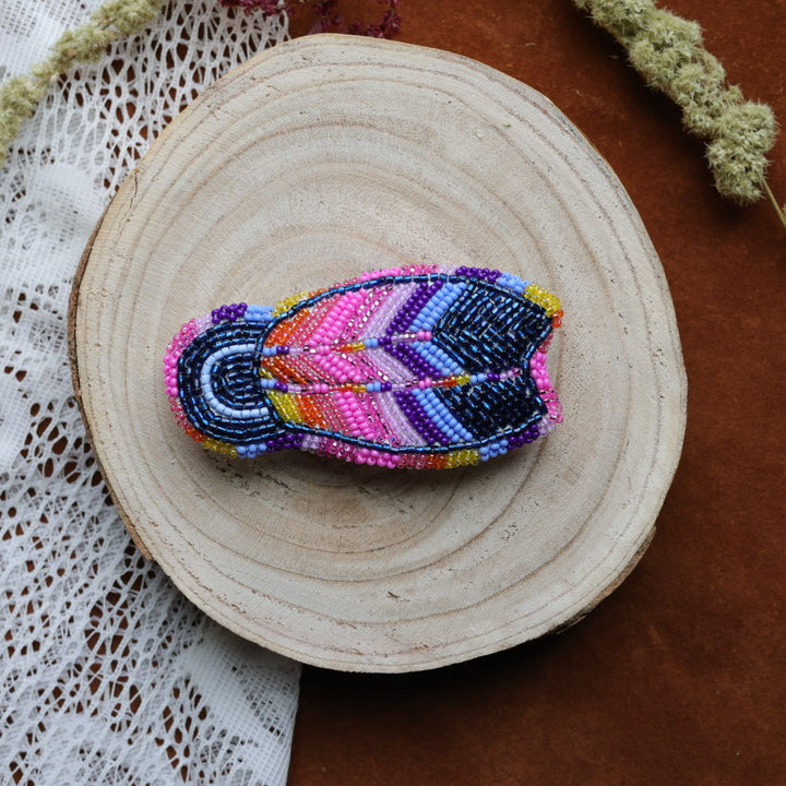 Jeannie A Small Feather Hair Barrette