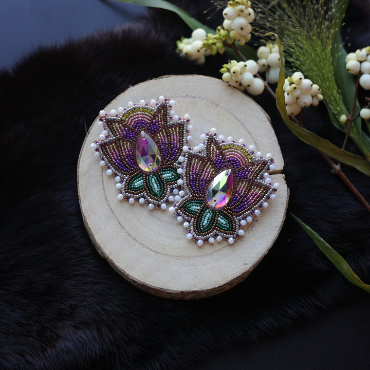 Ironstar Co. Crystal Blossom Beaded Earrings