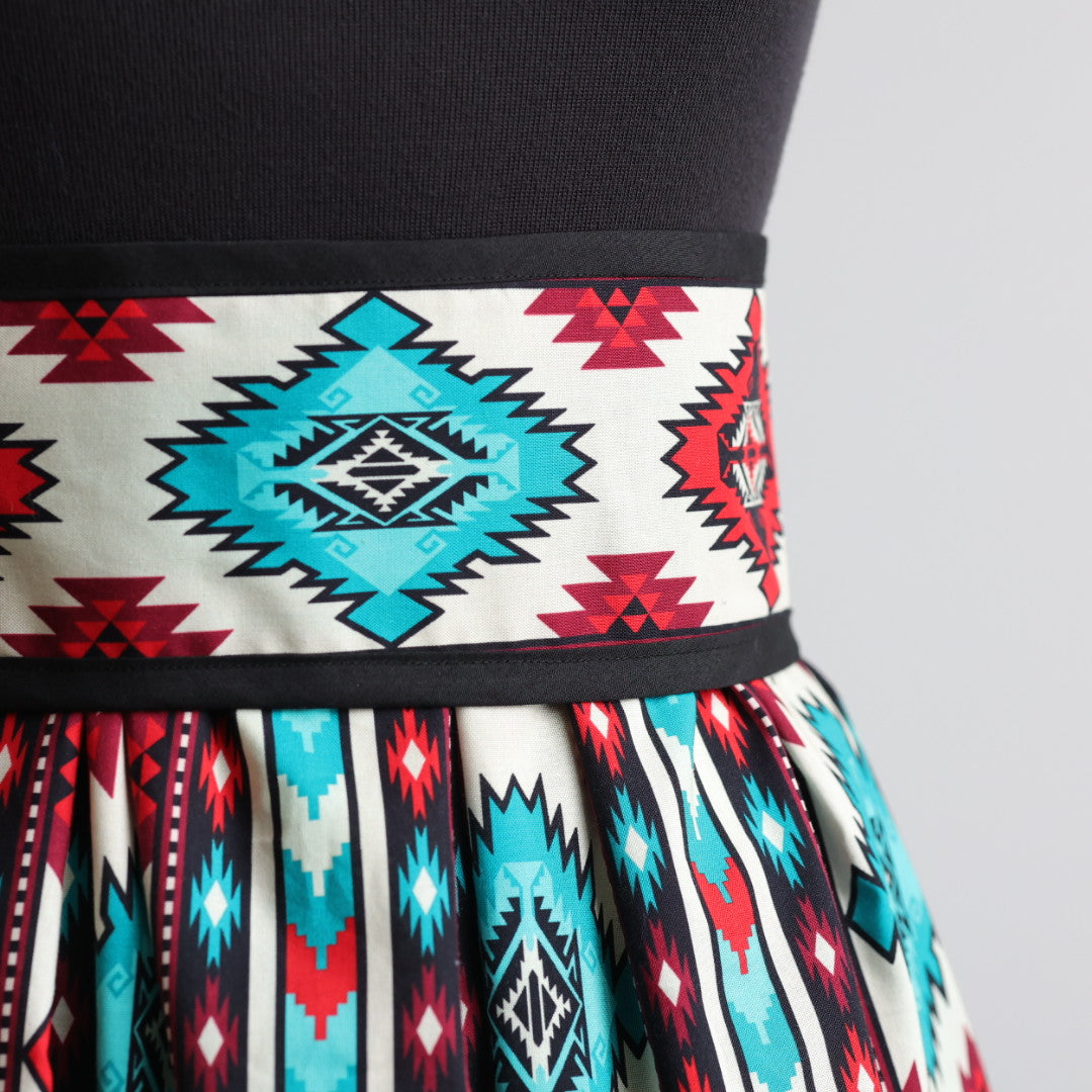 Phoenyx Designs Turquoise & Red Southwest Ribbon Skirt & Belt