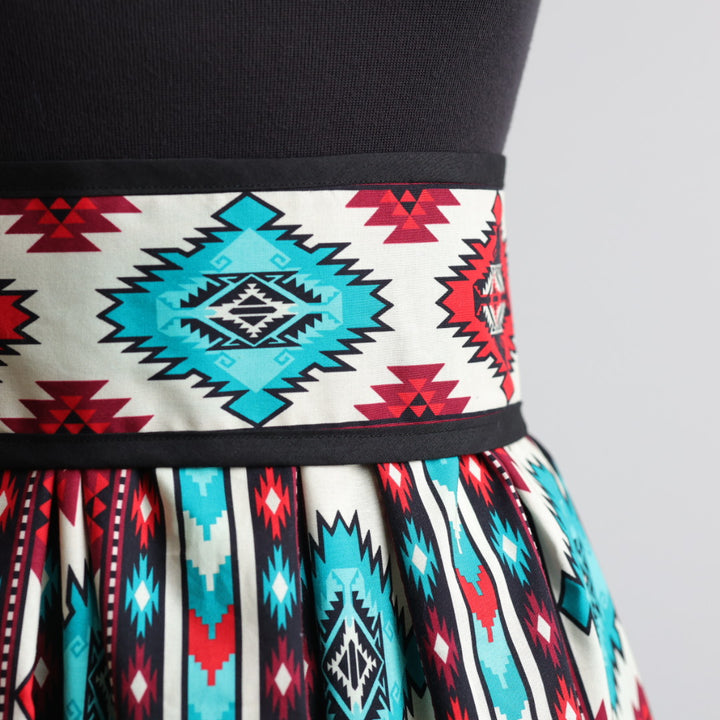 Phoenyx Designs Turquoise & Red Southwest Ribbon Skirt & Belt