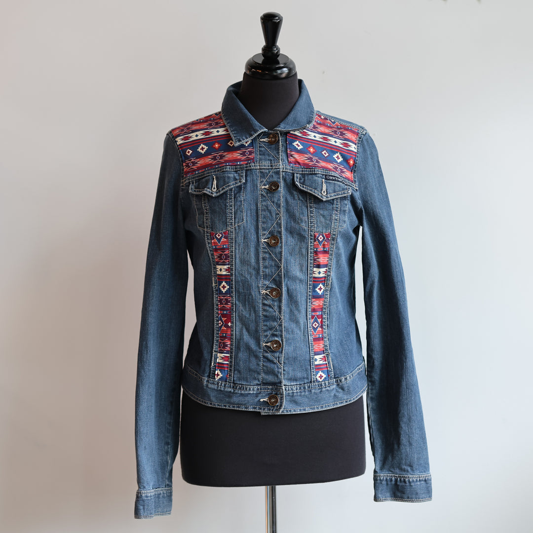 Phoenyx Design Burgundy Southwest Denim Jacket