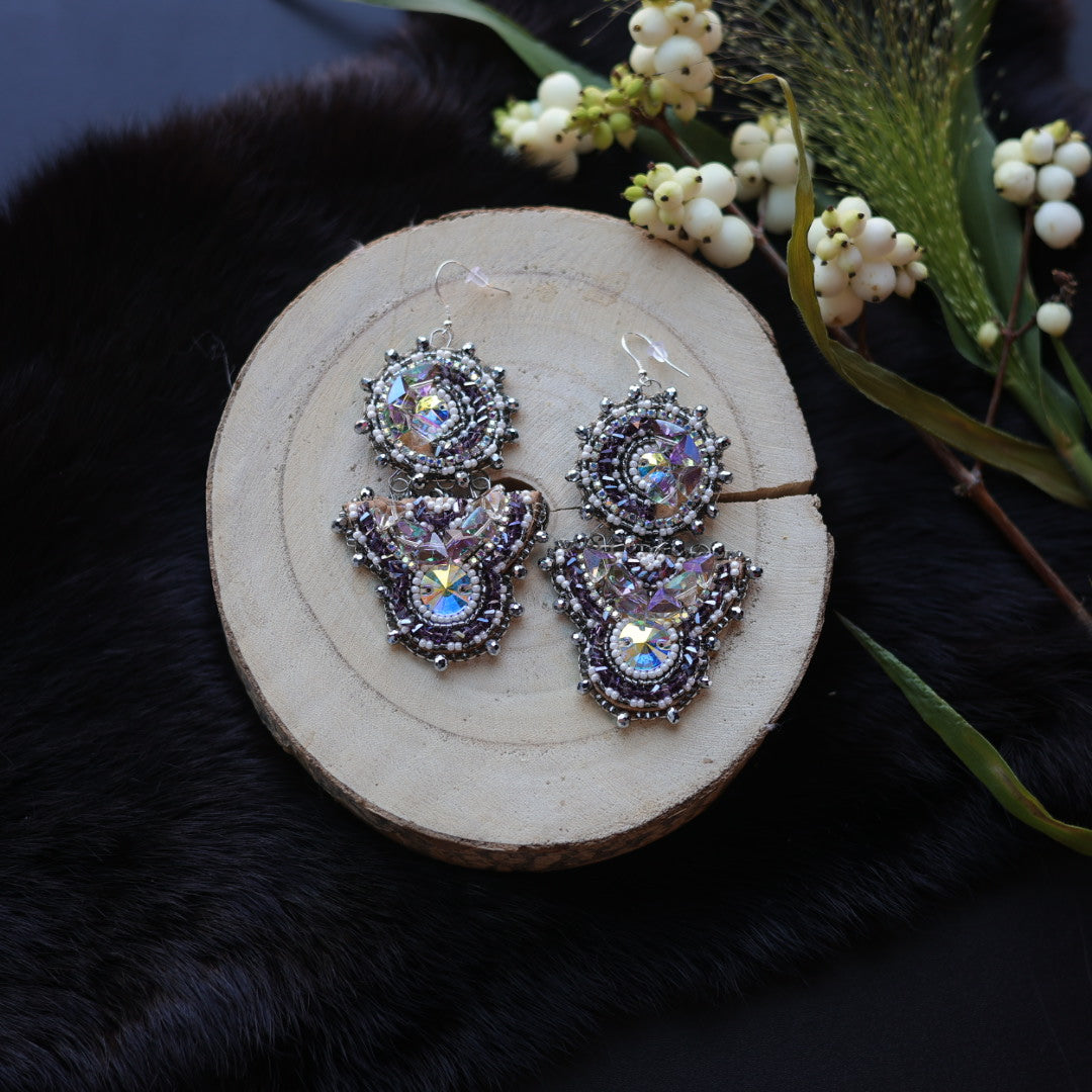 Ironstar Co. Geo Crystal Hook Beaded Earrings