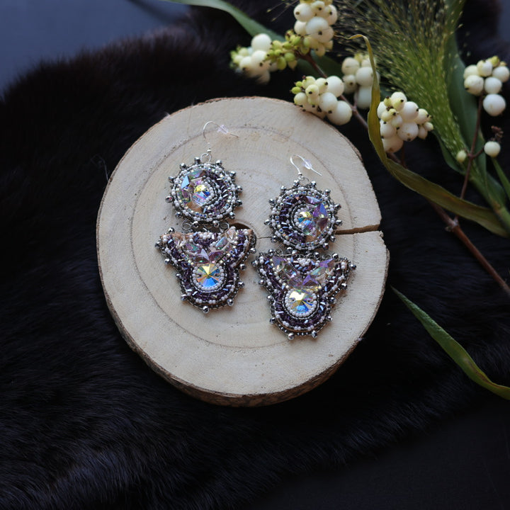Ironstar Co. Geo Crystal Hook Beaded Earrings
