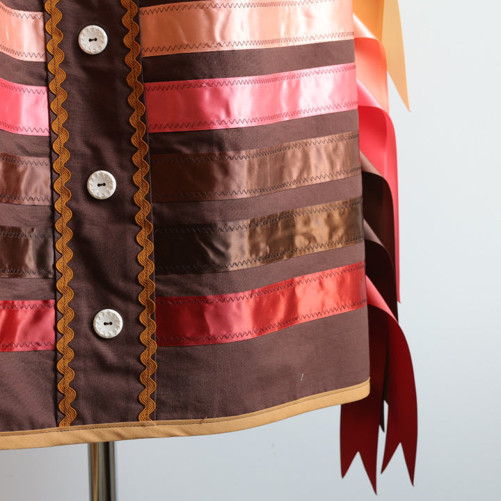 Vi's CREE-ations Brown Button Panel Ribbon Skirt
