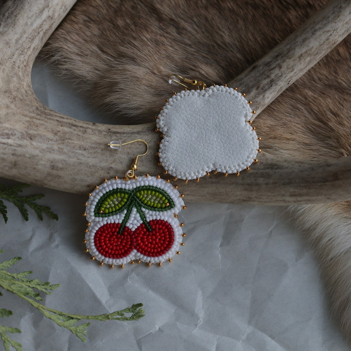 Keegan W. Beaded Cherry Earrings