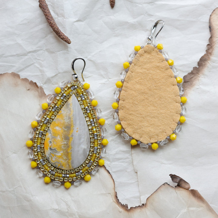 TLee Beads Bumble Bee Jasper Beaded Earrings